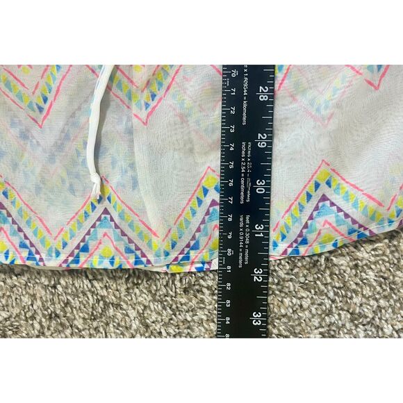 Miken Women's Swimsuit Cover Up White Aztec Large Adjustable - Picture 8 of 10